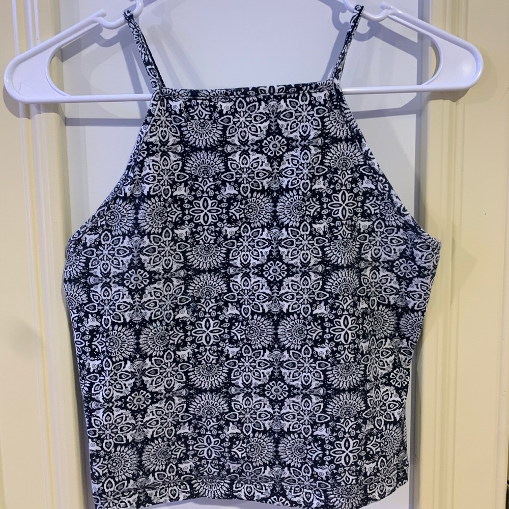 Black and White Halter Top